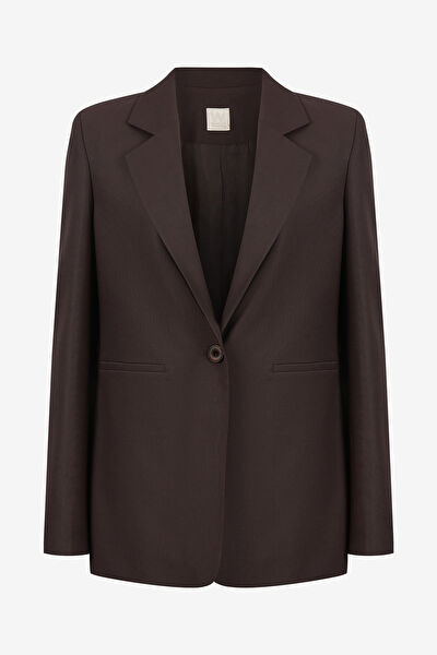 KAHVERENGİ YÜNLÜ OVERSIZE CEKET 4