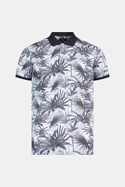 SİYAH DESENLİ POLO YAKA T-SHIRT 4