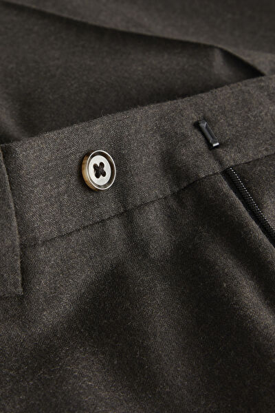 KAHVE YÜN FLANNEL PANTOLON 3