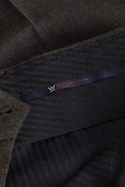 KAHVE YÜN FLANNEL PANTOLON 5