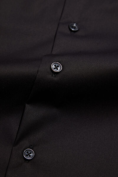 SİYAH UZUN KOLLU CUSTOM FIT GÖMLEK 5