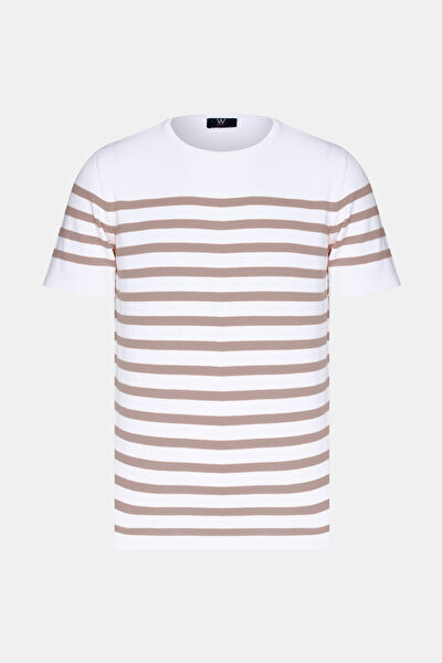 BEJ BİSİKLET YAKA T-SHIRT 3
