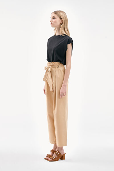 CAMEL WIDE LEG PANTOLON 3
