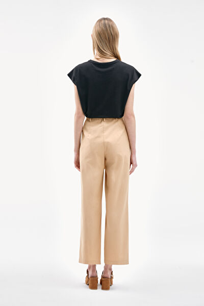 CAMEL WIDE LEG PANTOLON 4
