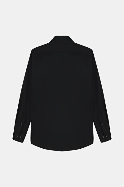 SİYAH UZUN KOLLU CUSTOM FIT GÖMLEK 5