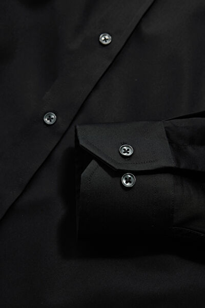 SİYAH UZUN KOLLU CUSTOM FIT GÖMLEK 7