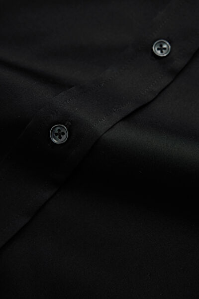 SİYAH UZUN KOLLU CUSTOM FIT GÖMLEK 8