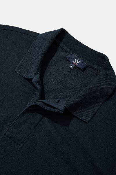 LACİVERT POLO YAKA UZUN KOLLU SWEATSHIRT 3