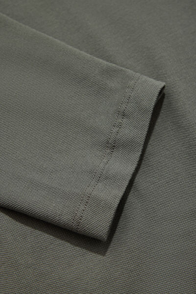 KOYU YEŞİL POLO YAKA UZUN KOLLU SWEATSHIRT 4