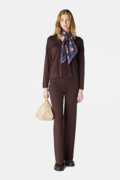 KAHVE WIDE LEG SPOR PANTOLON 3