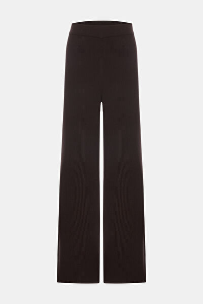 KAHVE WIDE LEG SPOR PANTOLON 4