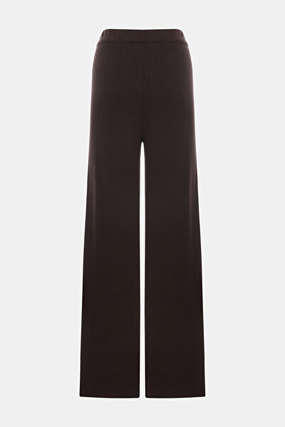 KAHVE WIDE LEG SPOR PANTOLON 5