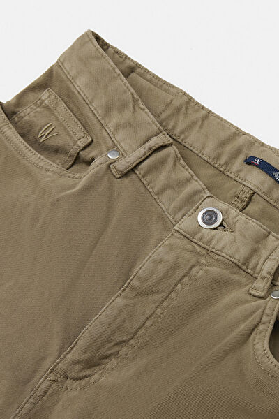 HAKİ BORU PAÇA DIAGONAL ÇİZGİLİ SPOR PANTOLON 3