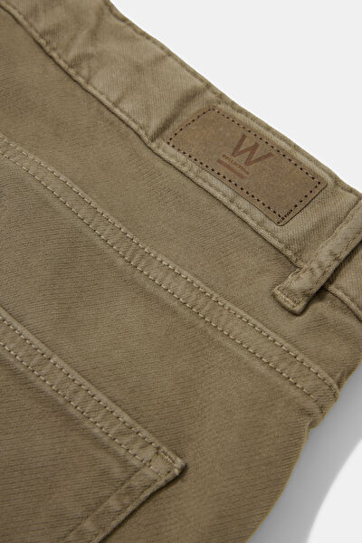 HAKİ BORU PAÇA DIAGONAL ÇİZGİLİ SPOR PANTOLON 4