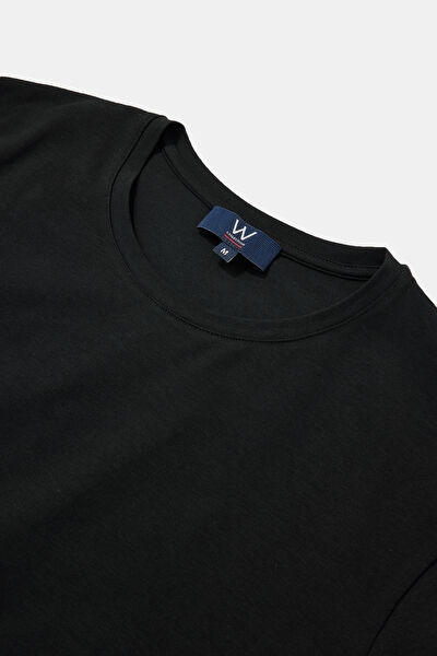 SİYAH BİSİKLET YAKA T-SHIRT 3