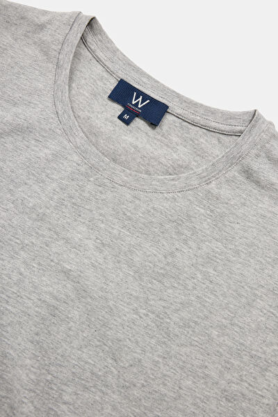 GRİ MELANJ BİSİKLET YAKA T-SHIRT 3