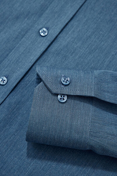 LACİVERT UZUN KOLLU GÖMLEK 4
