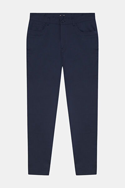LACİVERT BORU PAÇA DIAGONAL ÇİZGİLİ SPOR PANTOLON 3