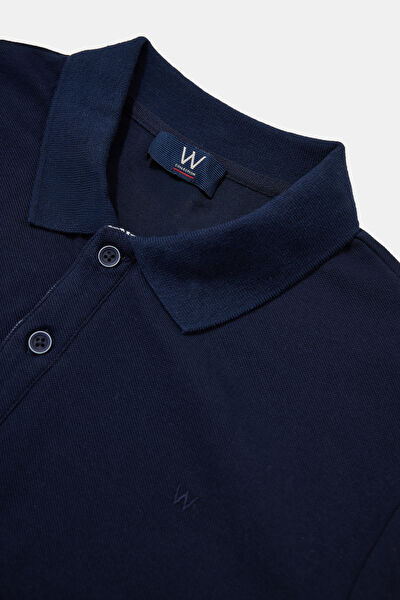 LACİVERT POLO YAKA UZUN KOLLU SWEATSHIRT 3
