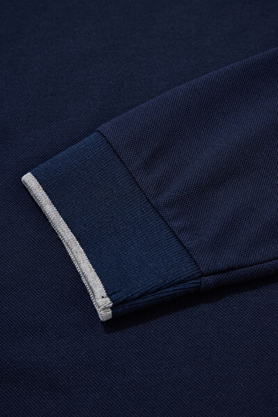LACİVERT POLO YAKA UZUN KOLLU SWEATSHIRT 4