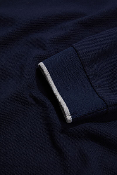 LACİVERT POLO YAKA UZUN KOLLU SWEATSHIRT 5