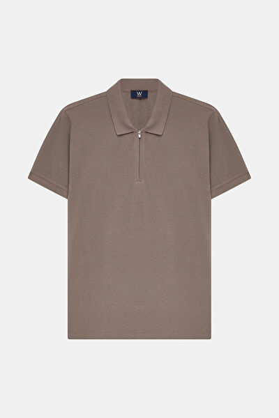 STANDART KALIP KAHVE POLO YAKA T-SHİRT 6