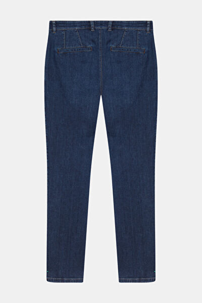 PİLELİ LOOSE İNDİGO JEAN PANTOLON 4