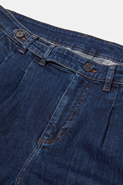 PİLELİ LOOSE İNDİGO JEAN PANTOLON 5