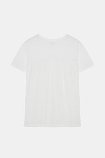 BEYAZ ARKASI GARNİ DETAYLI T-SHIRT 7