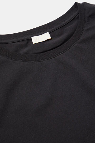 SİYAH ASİMETRİK DETAYLI TSHIRT 9