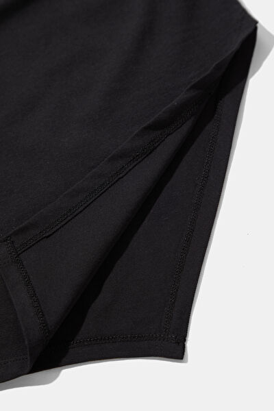 SİYAH ASİMETRİK DETAYLI TSHIRT 11