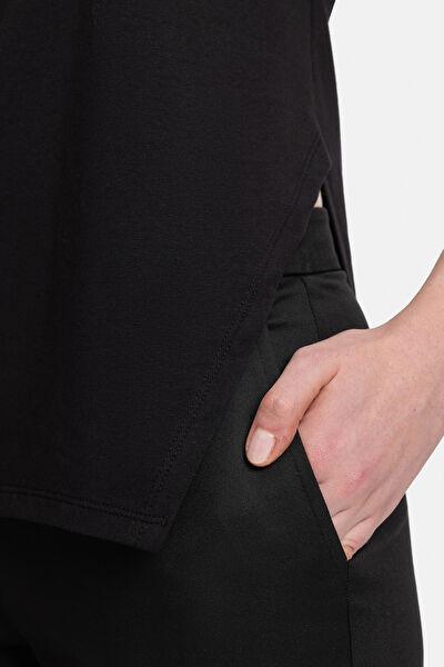 SİYAH ASİMETRİK DETAYLI TSHIRT 5