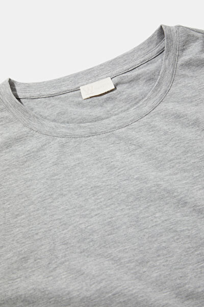 GRİ MELANJ ASİMETRİK DETAYLI TSHIRT 6