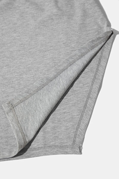 GRİ MELANJ ASİMETRİK DETAYLI TSHIRT 8