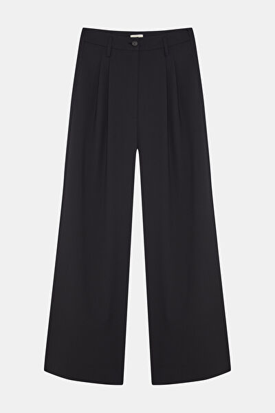 SİYAH WIDE LEG PANTOLON 4
