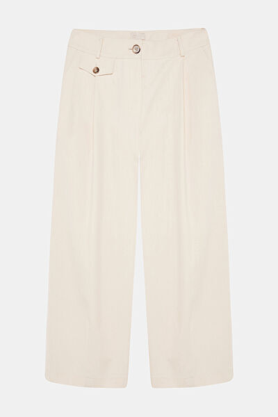 EKRU WIDE LEG PANTOLON 5