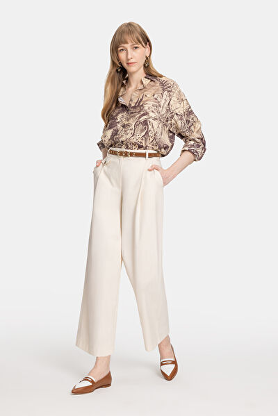 EKRU WIDE LEG PANTOLON 3