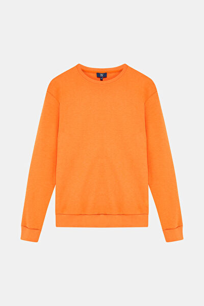 TURUNCU BİSİKLET YAKA UZUN KOLLU SWEATSHIRT 5