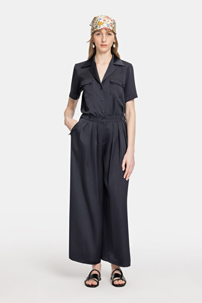 LACİVERT SATEN PANTOLON 3