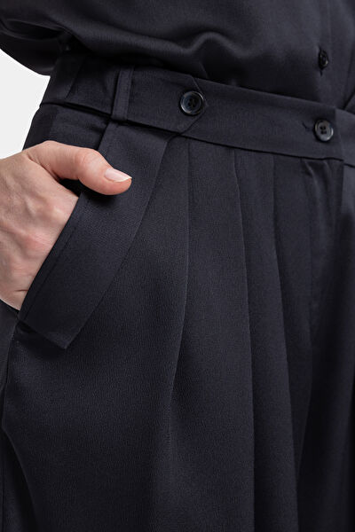 LACİVERT SATEN PANTOLON 4