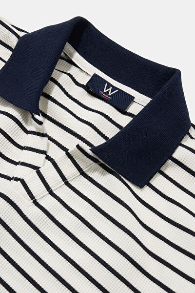 BEYAZ POLO YAKA UZUN KOLLU SWEATSHİRT 3