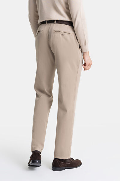 PARÇA BOYALI CAMEL PILESIZ CHINO SPOR PANTOLON 3