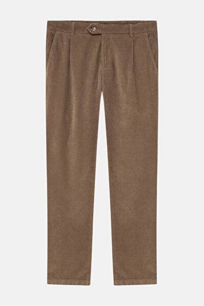 KAHVE FİTİLLİ KADİFE TEK PİLELİ CHINO PARÇA BOYALI  SPOR PANTOLON 4