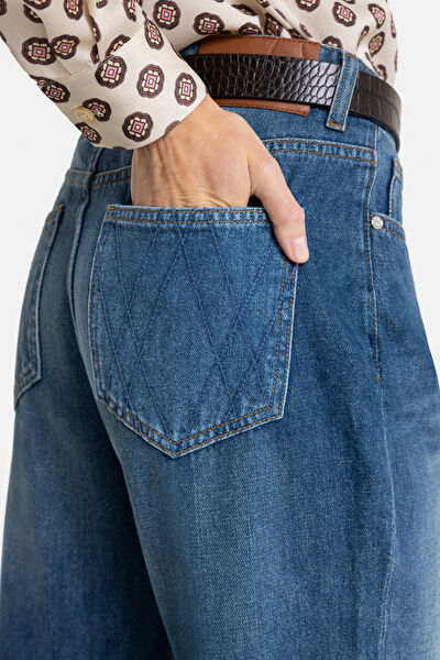 MAVİ WIDE LEG JEAN PANTOLON 5