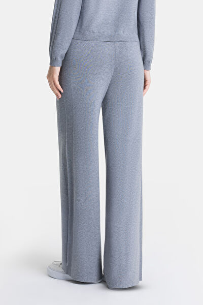 GRİ MELANJ WIDE LEG SPOR PANTOLON 3