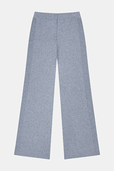 GRİ MELANJ WIDE LEG SPOR PANTOLON 5