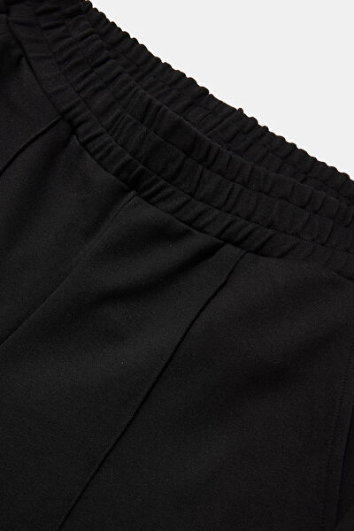 SİYAH WIDE LEG SPOR PANTOLON 3