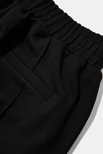 SİYAH WIDE LEG SPOR PANTOLON 4