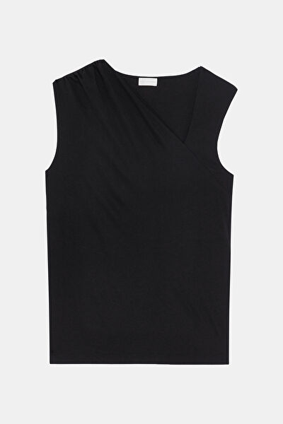 SİYAH ASİMETRİK YAKA TSHIRT 5