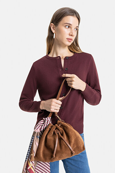 BORDO YÜN KAŞMİR KARIŞIMLI HIRKA 5